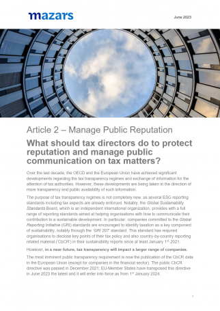 Article #2 Manage Public Reputation